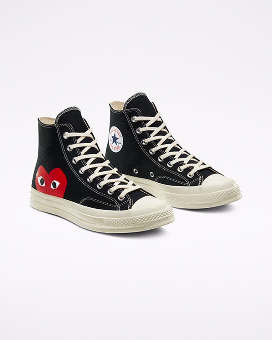 Tenisky Vysoke Converse x Comme des Garçons PLAY Chuck 70 Panske Čierne Biele Červené | SK 11UJRA5